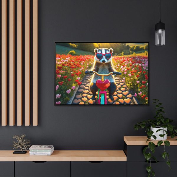 Animal on Bicycle Framed Canvas