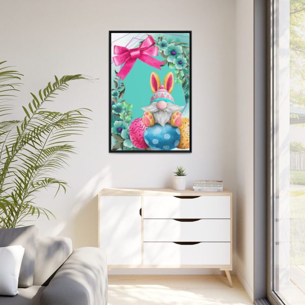 88299-113.jpg Easter Bunny Gnome And Eggs Framed Canvas