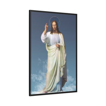Jesus Christ in the Clouds Framed Canvas