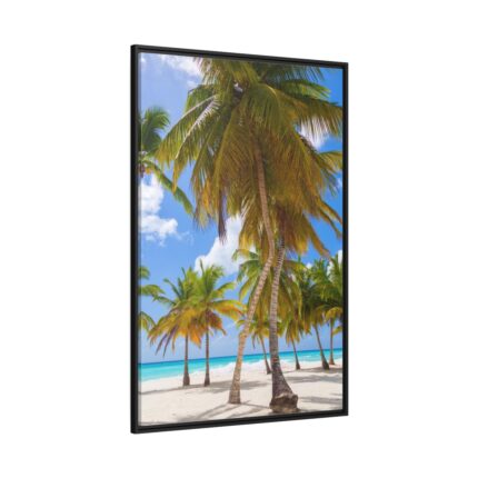 Palm Trees On The Beach Framed Canvas