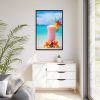 88299-178.jpg Tropical Colorful Drink on the White Sand Beach Framed Canvas