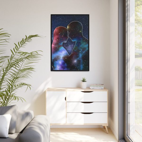 Couple Love Silhouette Framed Canvas