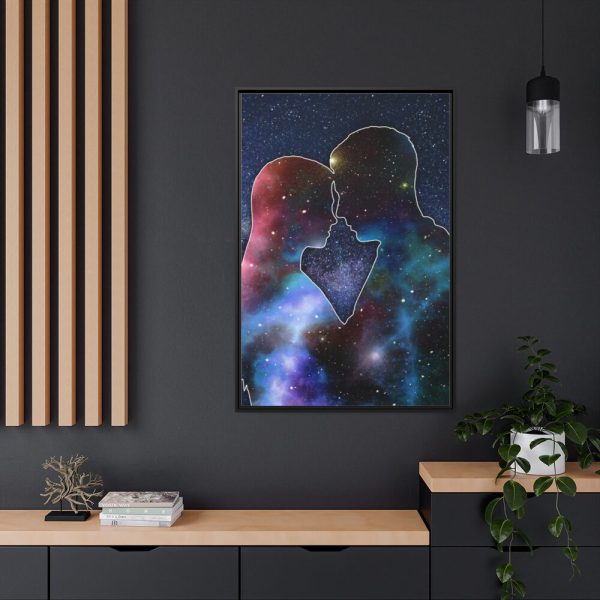 Couple Love Silhouette Framed Canvas