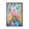 Couple in Rain Framed Canvas