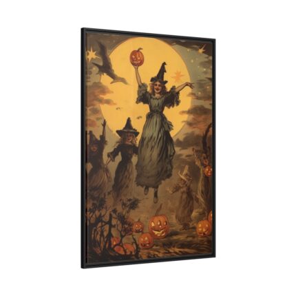 Full Moon Witches Framed Canvas