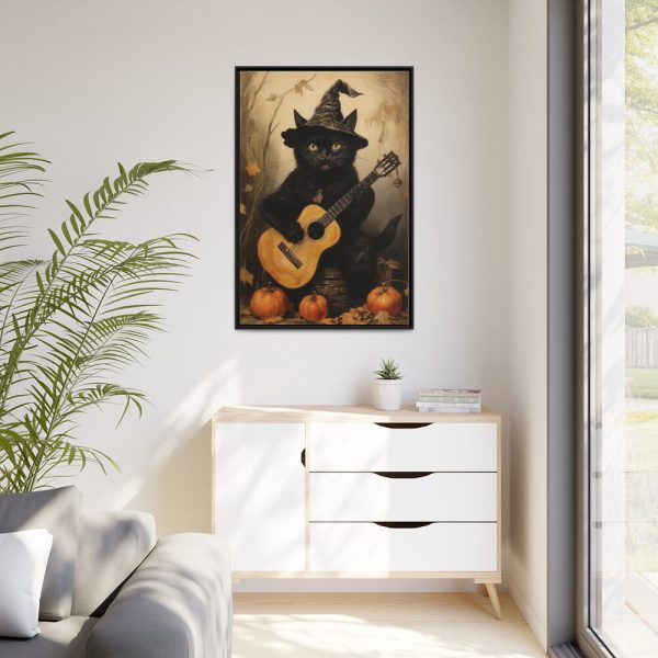 88299-43.jpg Black Cat Musician Poster Framed Canvas