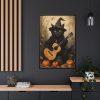 88299-44.jpg Black Cat Musician Poster Framed Canvas