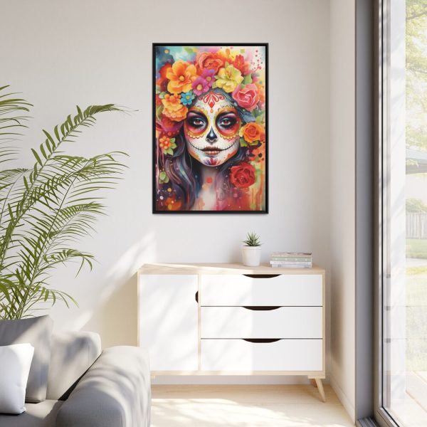 88299-48.jpg Day Of The Dead Portrait Framed Canvas