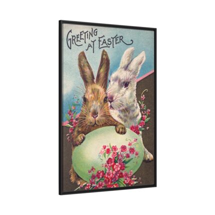 Easter Bunny Easter Eggs Framed Canvas