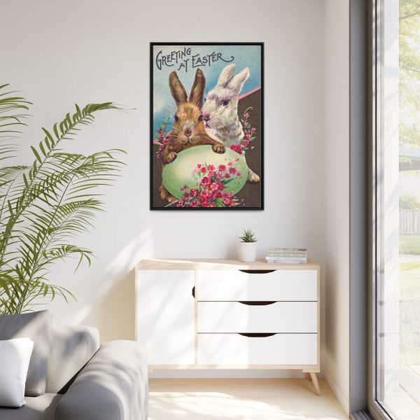 Easter Bunny Easter Eggs Framed Canvas