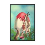 Easter Bunny Paints Eggs Framed Canvas - Image 2
