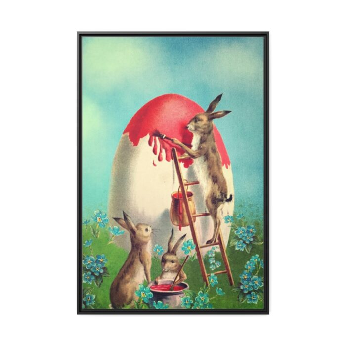 Easter Bunny Paints Eggs Framed Canvas - Image 2