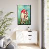 88299-58.jpg Easter Bunny Paints Eggs Framed Canvas