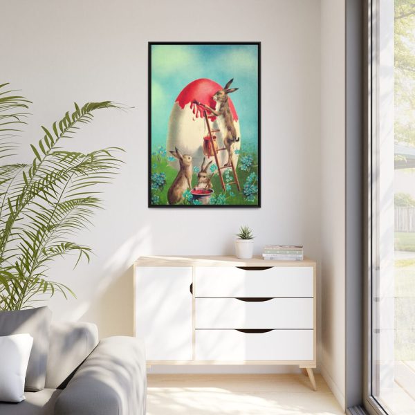 88299-58.jpg Easter Bunny Paints Eggs Framed Canvas
