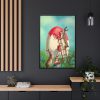 88299-59.jpg Easter Bunny Paints Eggs Framed Canvas