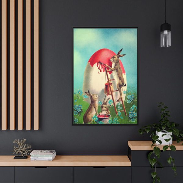 88299-59.jpg Easter Bunny Paints Eggs Framed Canvas