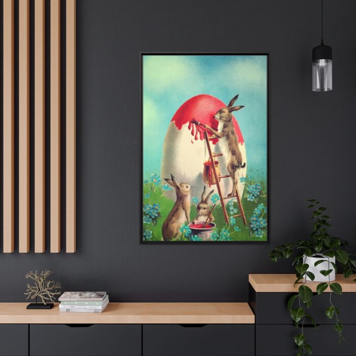 Easter Bunny Paints Eggs Framed Canvas - Image 5