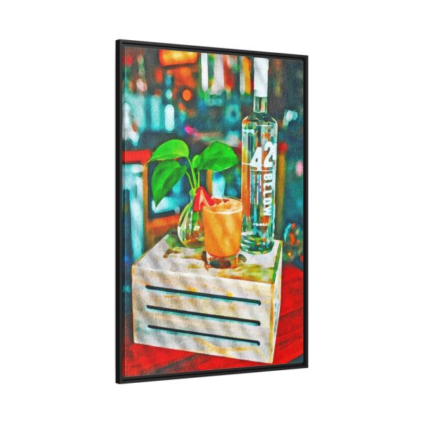 Watercolor Digital Paper Cocktails Framed Canvas