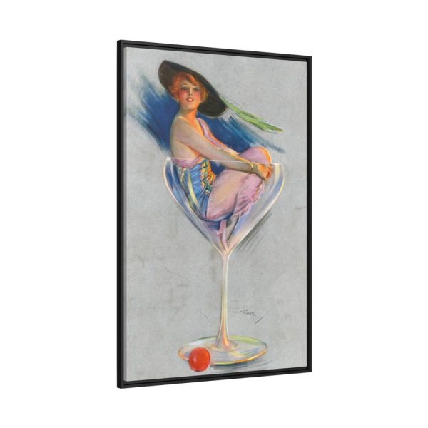 Glamorous Woman in a Wine Glass Framed Canvas