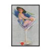 Glamorous Woman in a Wine Glass Framed Canvas