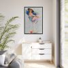 Glamorous Woman in a Wine Glass Framed Canvas