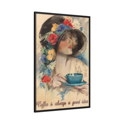 Vintage Coffee Drink Art Framed Canvas