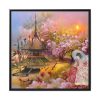 88302-1.jpg Nihon Kenchiku Within a Pink Flowers Fremed Canvas