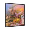 88302.jpg Nihon Kenchiku Within a Pink Flowers Fremed Canvas