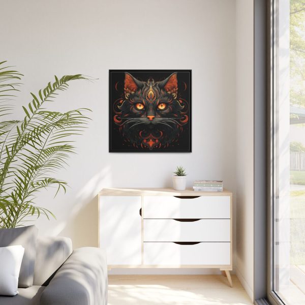 88302-108.jpg Halloween Mystic Black Cat Framed Canvas