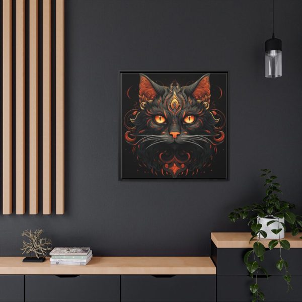 88302-109.jpg Halloween Mystic Black Cat Framed Canvas
