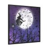 88302-115.jpg Halloween Witch Flying Broom Framed Canvas