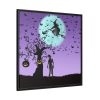 88302-120.jpg Witch Flying With Bats in Front of a Full Moon Framed Canvas