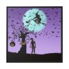 88302-121.jpg Witch Flying With Bats in Front of a Full Moon Framed Canvas