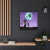 88302-124.jpg Witch Flying With Bats in Front of a Full Moon Framed Canvas