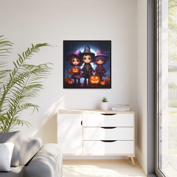 88302-128.jpg Halloween Kids Cartoon Art Framed Canvas