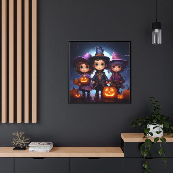 88302-129.jpg Halloween Kids Cartoon Art Framed Canvas