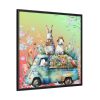 Easter Rabbits Spring Van Framed Canvas