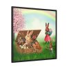 Easter Bunny in Basket Framed Canvas