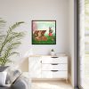 Easter Bunny in Basket Framed Canvas
