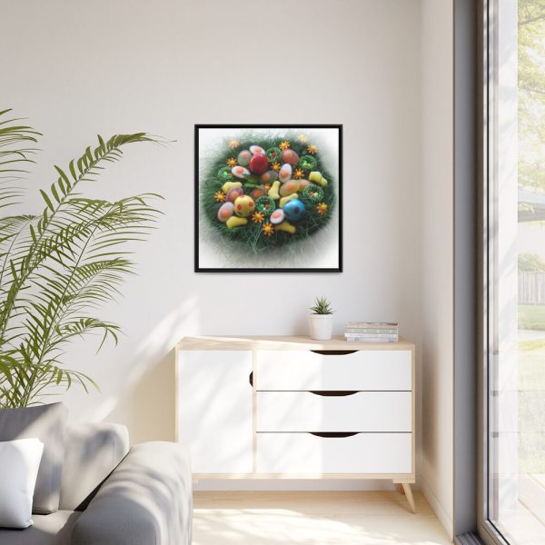Colorful Eggs Framed Canvas