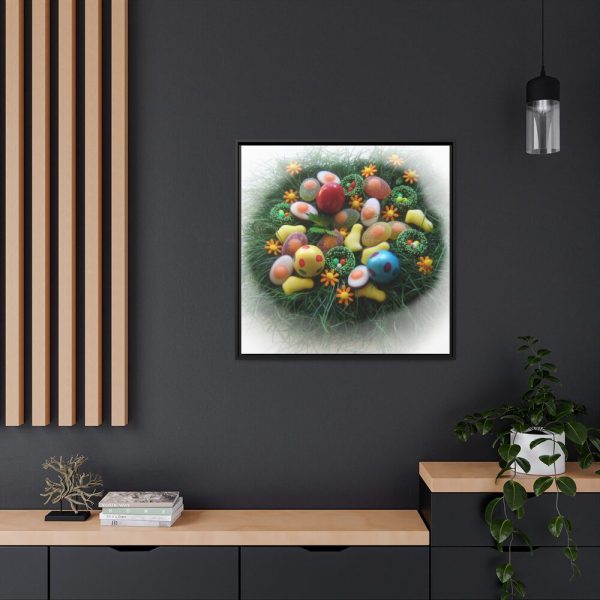 Colorful Eggs Framed Canvas