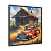 88302-15.jpg Old Red Truck Watercolor Framed Canvas