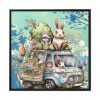 88302-151.jpg Easter Rabbits And Children Framed Canvas