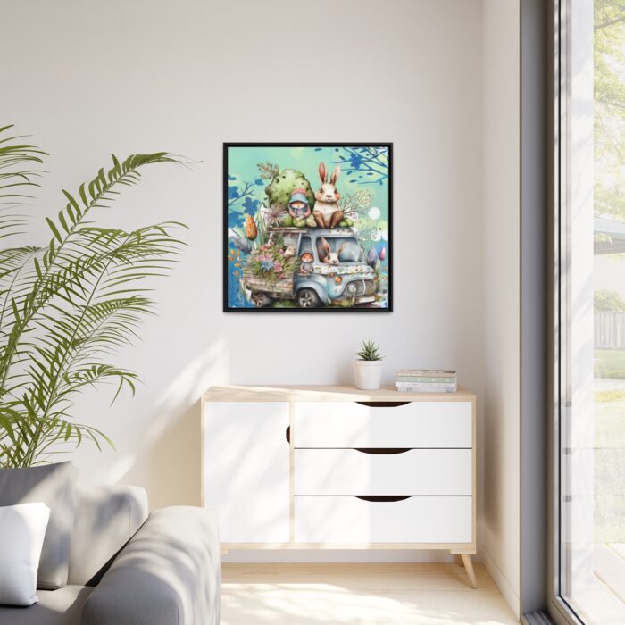 Easter Rabbits And Children Framed Canvas - Image 4