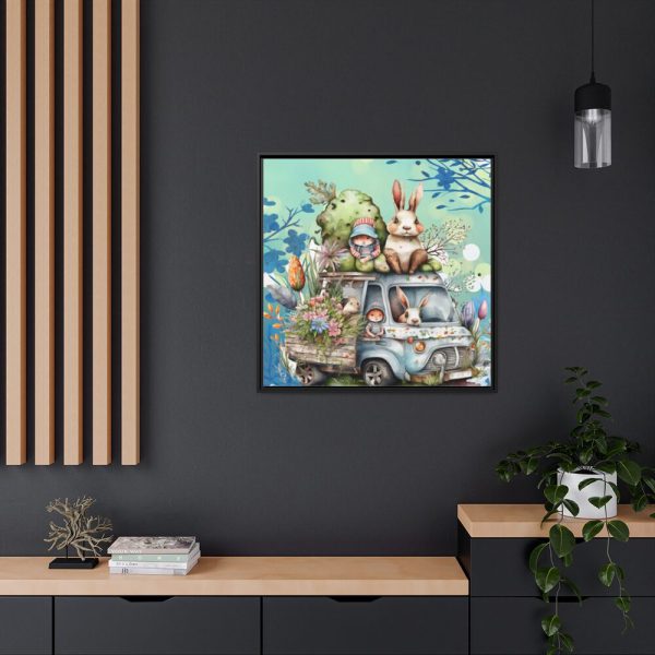 88302-154.jpg Easter Rabbits And Children Framed Canvas