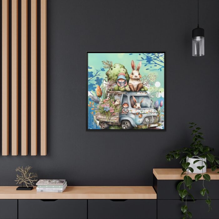 Easter Rabbits And Children Framed Canvas - Image 5