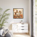 Autumn Fall Squirrels With Pumpkins Framed Canvas - Image 4
