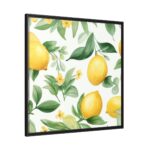 Lemon Seamless Fruit Framed Canvas