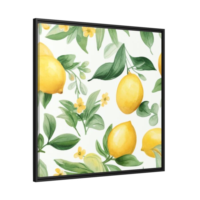 Lemon Seamless Fruit Framed Canvas - Image 1
