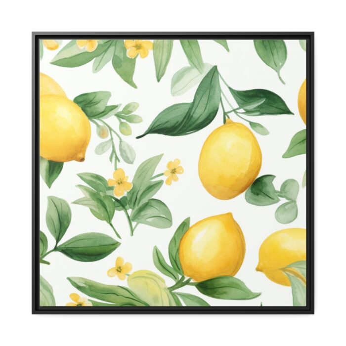 Lemon Seamless Fruit Framed Canvas - Image 2